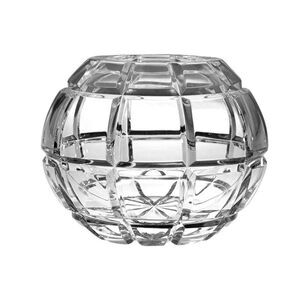 Vintage Clear Cut Crystal Rose Votive Candle Holder Trinket Bowl Elegant 4”